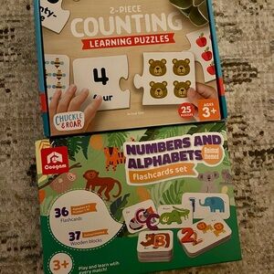 Bundle of early learning alphabet, numbers & counting flash cards & puzzles